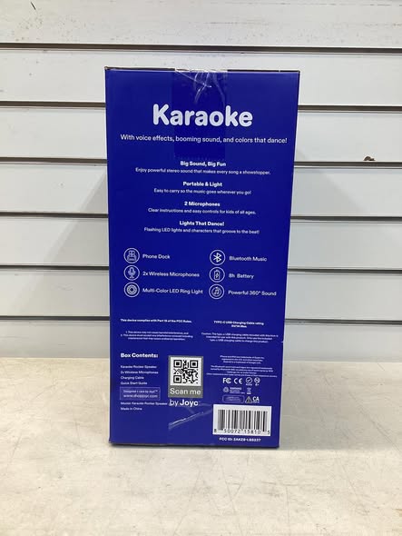 JOYC Mic Drop Karaoke Machine with 2 Wireless Mics & RGB Lights