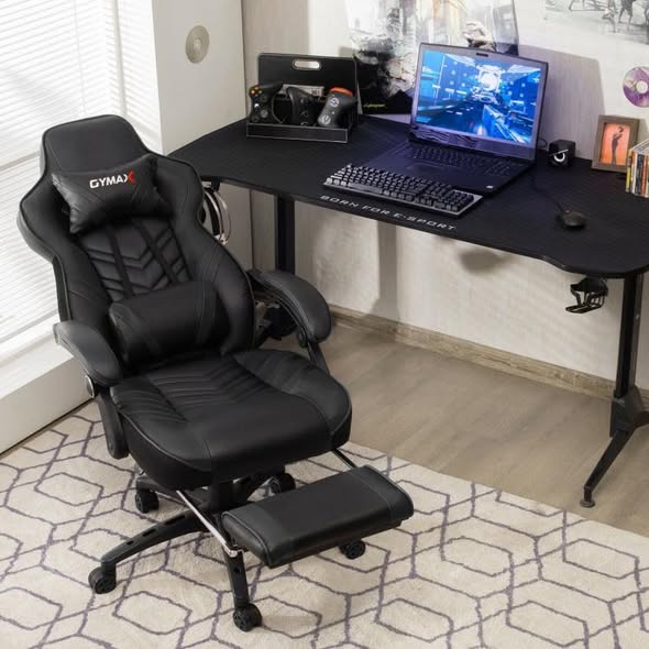 Gymax Adjustable Gaming Chair with Footrest for Home Office