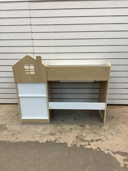 Costway Kids Study Desk and Chair Set with Open Shelves Drawer and Fabric Storage Bin