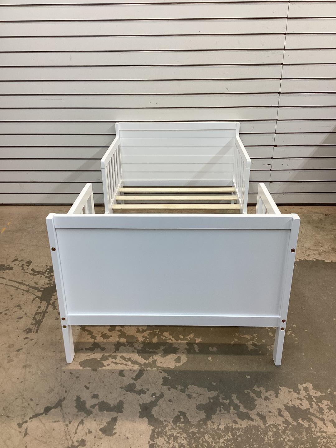 Costway 2-in-1 Convertible Toddler Bed with Guardrails