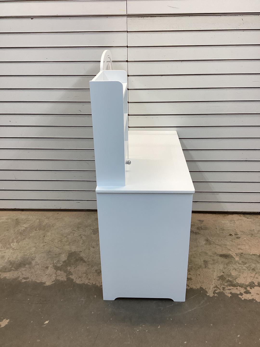 Costway Kids Vanity with Lights, Princess Makeup Dressing Desk with Mirror and Stool