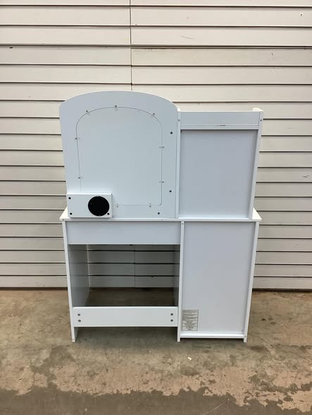 Costway Kids Vanity with Lights, Princess Makeup Dressing Desk with Mirror and Stool