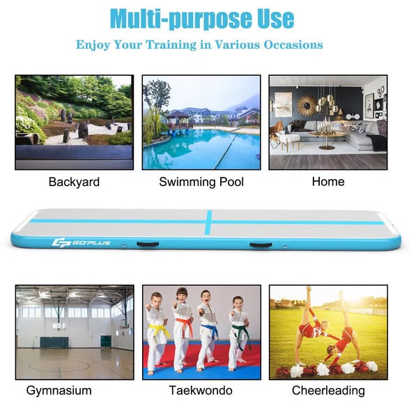 Inflatable Gym Mat with Electric Pump for Yoga.