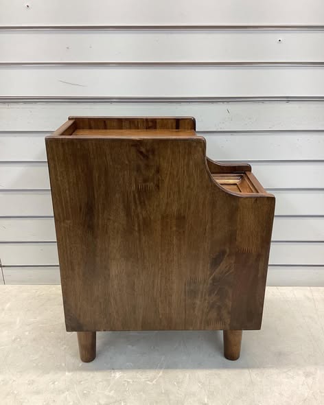 Nightstand, Solid Wood Bedside Table, 2 Drawer Modern Narrow Night Stand Small Side End Table
