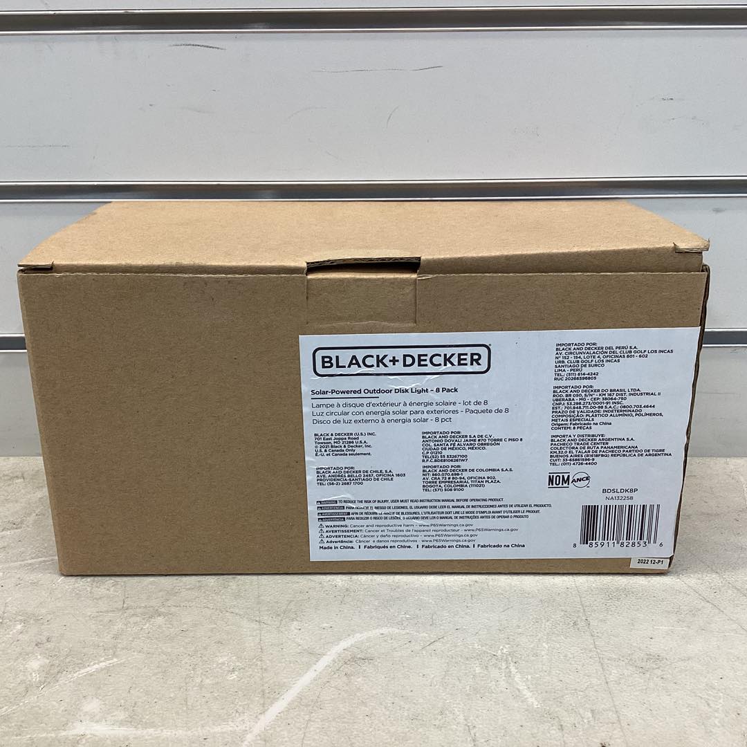 BLACK+DECKER Outdoor Solar Disk Light 8 Pack