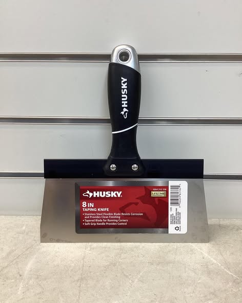 Husky 8 in. Stainless Steel Taping Knife with Soft Grip Handle