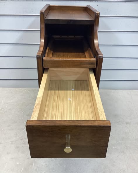 Nightstand, Solid Wood Bedside Table, 2 Drawer Modern Narrow Night Stand Small Side End Table