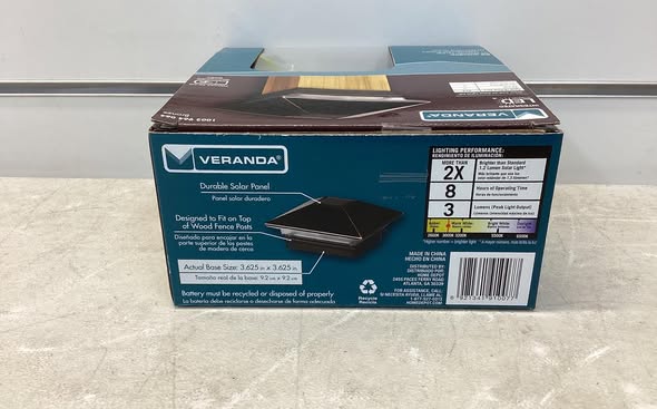 Veranda 4 in. x 4 in. (3.5 x 3.5 Post Size) 3 Lumens Aged Bronze Plated Plastic Solar Post Cap