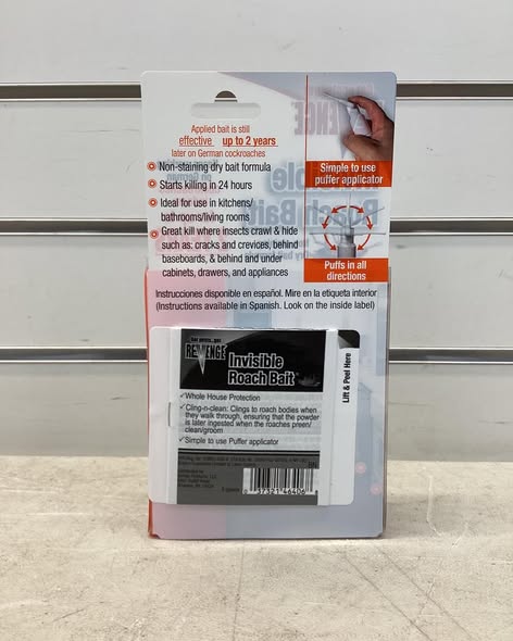 Revenge Invisible Roach Bait with Puffer Applicator, Kills Ants, Beetles, Roaches and More, Long Lasting Formula