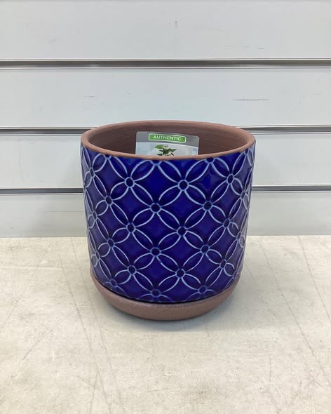Southern Patio Griffy Blue Ceramic 5.9-inch Planter