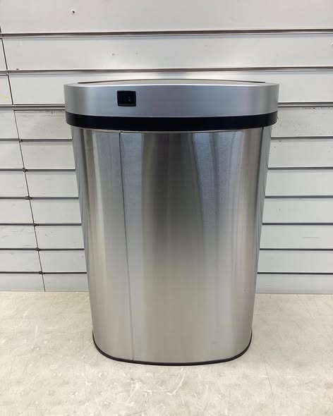 13 Gallon Stainless Steel Automatic Kitchen Trash Can Garbage Can with Touch-Free & Motion Sensor, Anti-Fingerprint Mute Designed Brushed Waste Bin for Home