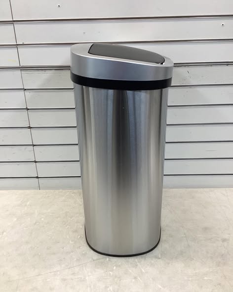 13 Gallon Stainless Steel Automatic Kitchen Trash Can Garbage Can with Touch-Free & Motion Sensor, Anti-Fingerprint Mute Designed Brushed Waste Bin for Home