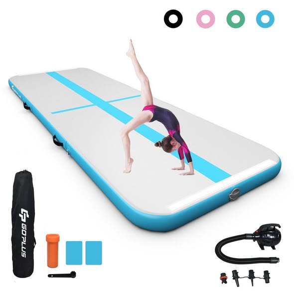 Inflatable Gym Mat with Electric Pump for Yoga.