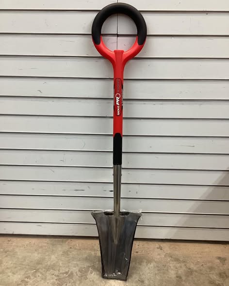 Radius Garden 41 in., 8 in. Red PRO Stainless Steel Garden Transplanter