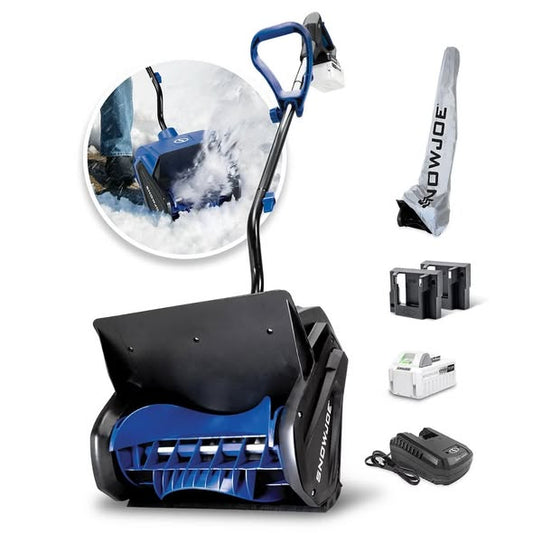 Snow Joe 24V 13 Inch Wide Cordless Snow Shovel with Cover + 4.0Ah Battery / Charger