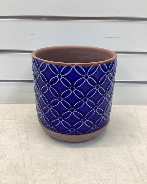 Southern Patio Griffy Blue Ceramic 5.9-inch Planter