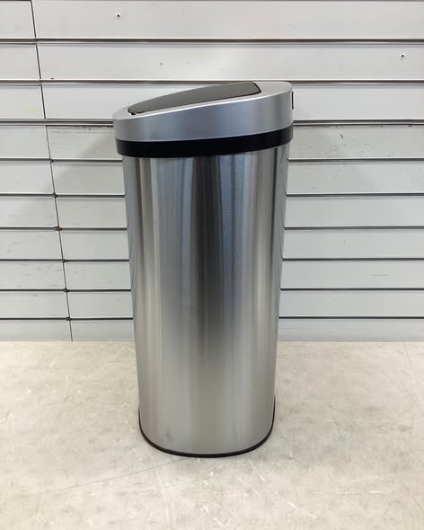 13 Gallon Stainless Steel Automatic Kitchen Trash Can Garbage Can with Touch-Free & Motion Sensor, Anti-Fingerprint Mute Designed Brushed Waste Bin for Home