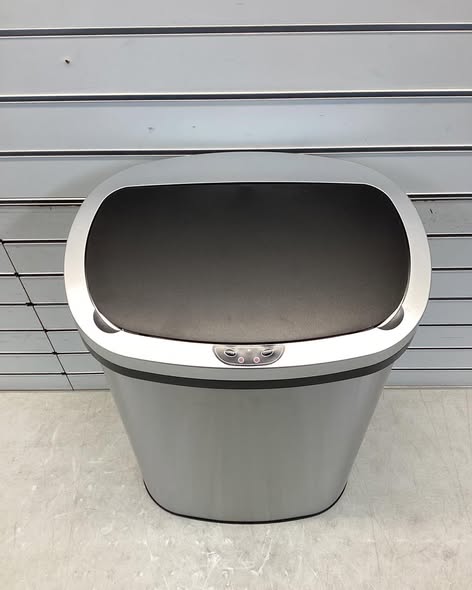 13 Gallon Stainless Steel Automatic Kitchen Trash Can Garbage Can with Touch-Free & Motion Sensor, Anti-Fingerprint Mute Designed Brushed Waste Bin for Home