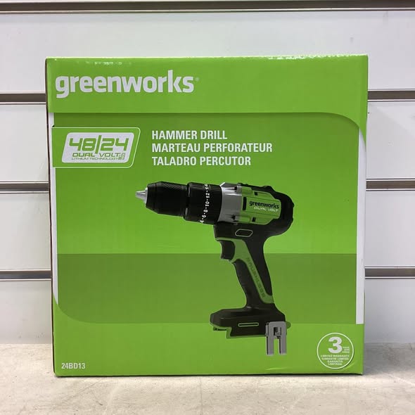 Greenworks 48V/24V Dual-Volt 1/2” Hammer Drill, Tool Only