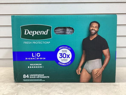 Depend Fresh Protection Incontinence Underwear for Men - Size Large, 84 ct.