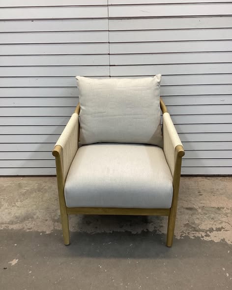 Calliope Light Grey Modern Fabric Accent Chair with Solid Wood Frame Armchair for Living Room or Bedroom