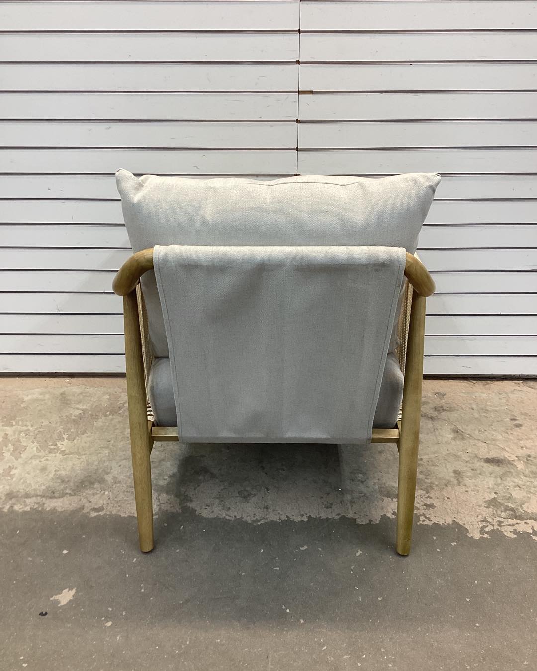 Calliope Light Grey Modern Fabric Accent Chair with Solid Wood Frame Armchair for Living Room or Bedroom