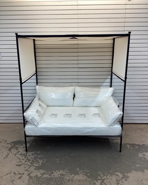 Home Decorators Collection Wakefield Reinforced Aluminum Outdoor Day Bed with CushionGuard Plus Natural White Cushions