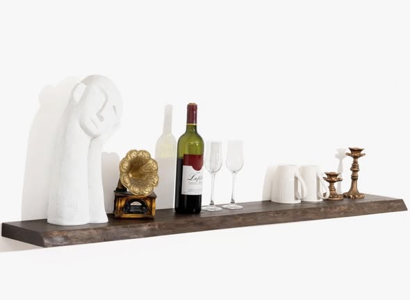 Carsin Irregular Reclaimed Elm Floating Wall Shelf