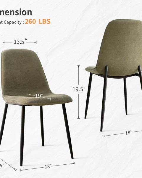 Brookelyne Upholstered Fabric Side Chair Dining Chair  (Set of 4)