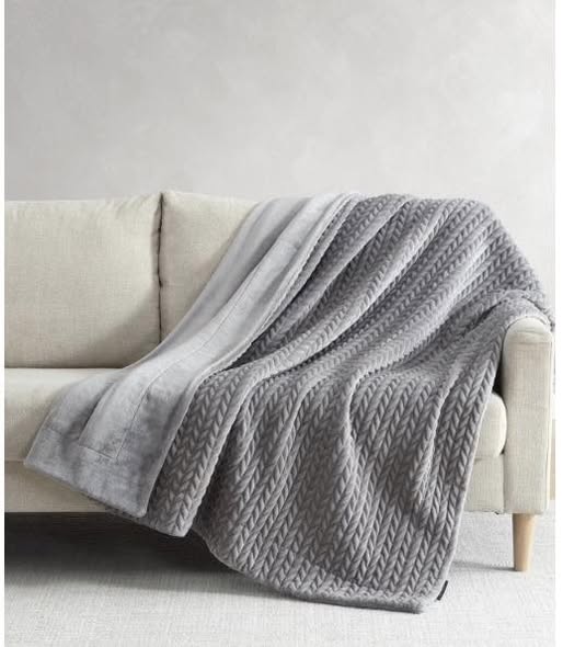 Ann Taylor Chevron Plush Throw Blanket