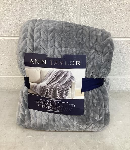 Ann Taylor Chevron Plush Throw Blanket