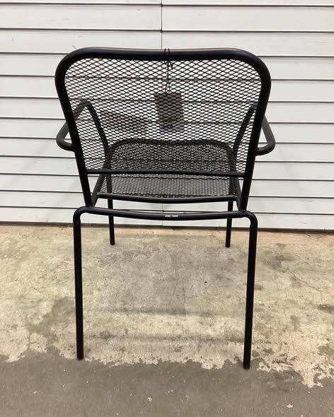Room Essentials Metal Mesh Stackable Patio Chair in Black