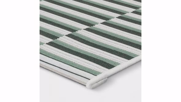 3'11"x5'5" Color Blocked Striped Rectangular Indoor Outdoor Area Rug Green - Room Essentials Available at 209 N Milwaukee St Waterford WI 53185