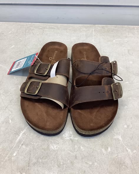 Mountain Sole Women's Double Buckle Leather Footbed Sandal size 10.