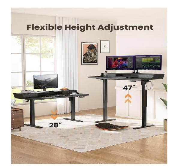 ErGearvElectric Standing Desk with Drawers, 48″ x 24″