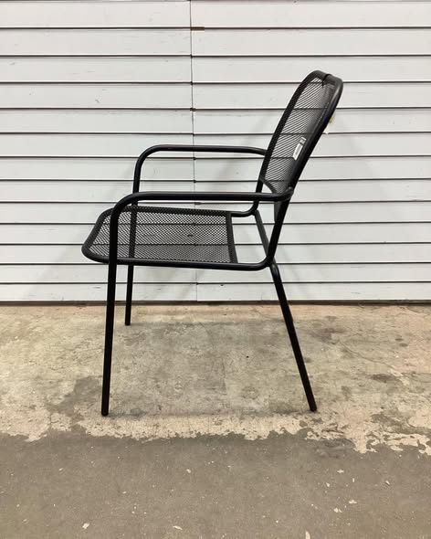 Room Essentials Metal Mesh Stackable Patio Chair in Black