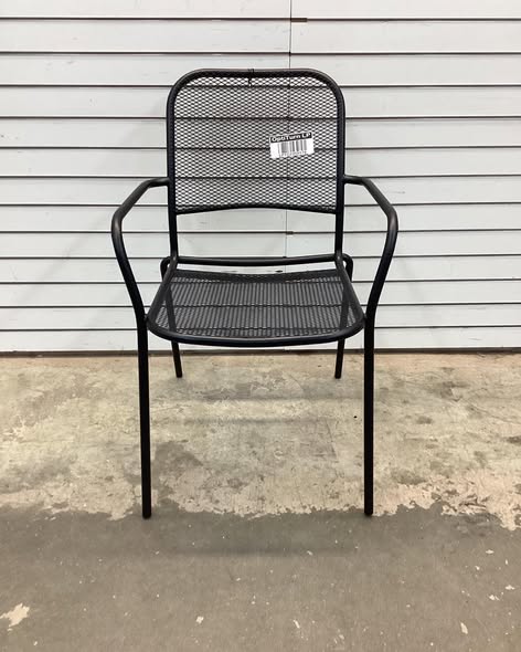 Room Essentials Metal Mesh Stackable Patio Chair in Black