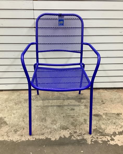 Room Essentials Metal Mesh Stackable Patio Chair in Blue