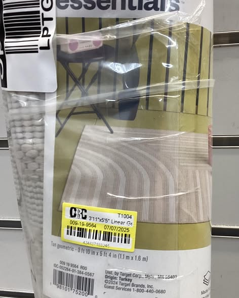 Room Essentials 4'x6' Wide Stripe Rectangular Woven Outdoor Area Rug in Tan