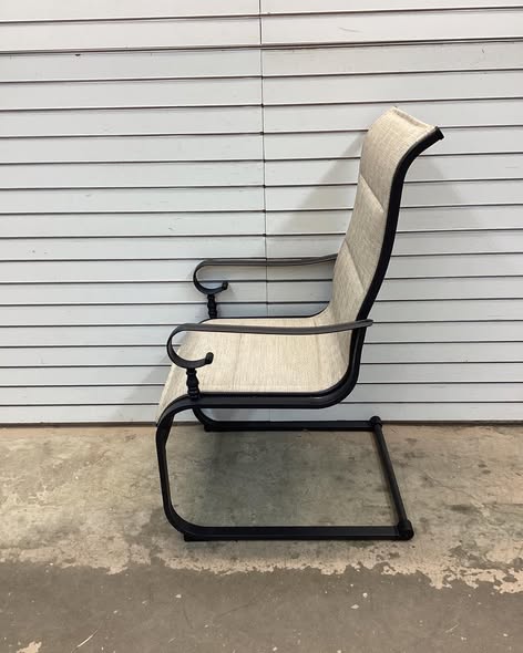 Glenridge Falls Padded Sling Metal Outdoor Dining Chair in Putty Beige Set of 6