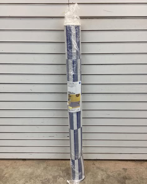 Room Essentials 4'x6' Wide Stripe Rectangular Woven Outdoor Area Rug in Blue