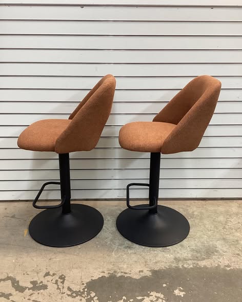Bridgette 24"-32" Swivel 360° Upholstered Footrests Adjustable Bar Stool Set