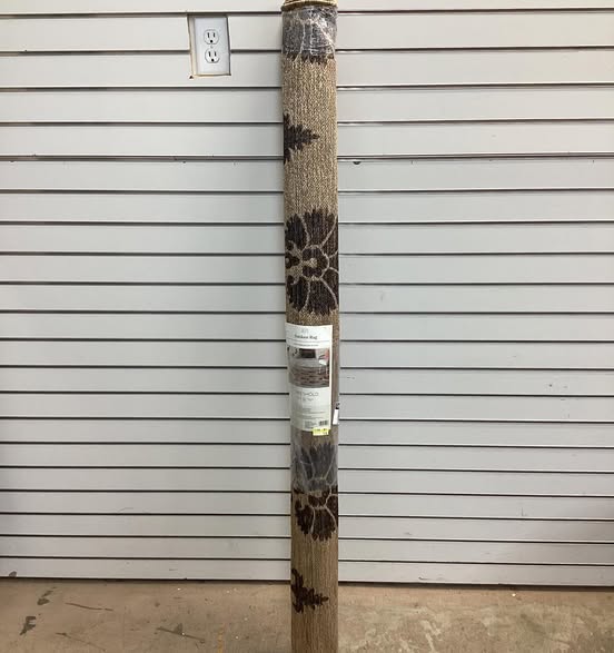 Theshold 5ft x 7ft outdoor rug tan block print