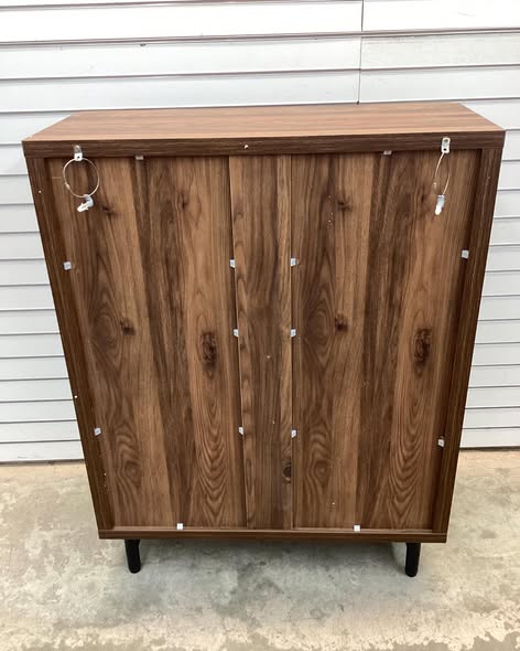 6-Tier Cabinet With Doors , Large Wooden Cabinet With Adjustable Shelves