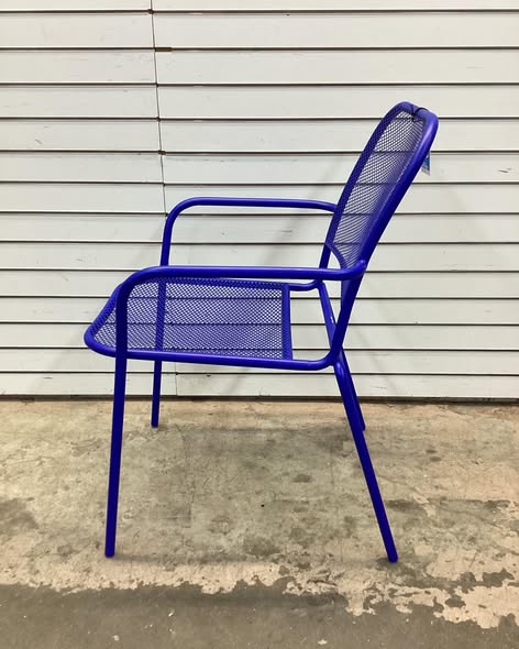 Room Essentials Metal Mesh Stackable Patio Chair in Blue