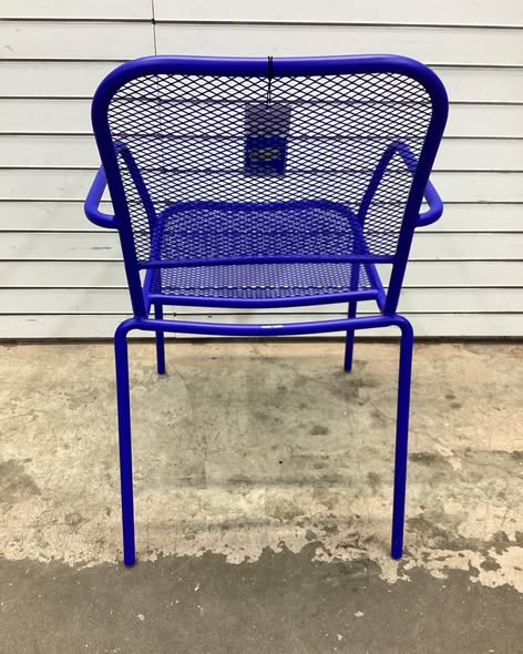 Room Essentials Metal Mesh Stackable Patio Chair in Blue