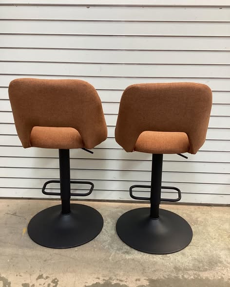 Bridgette 24"-32" Swivel 360° Upholstered Footrests Adjustable Bar Stool Set