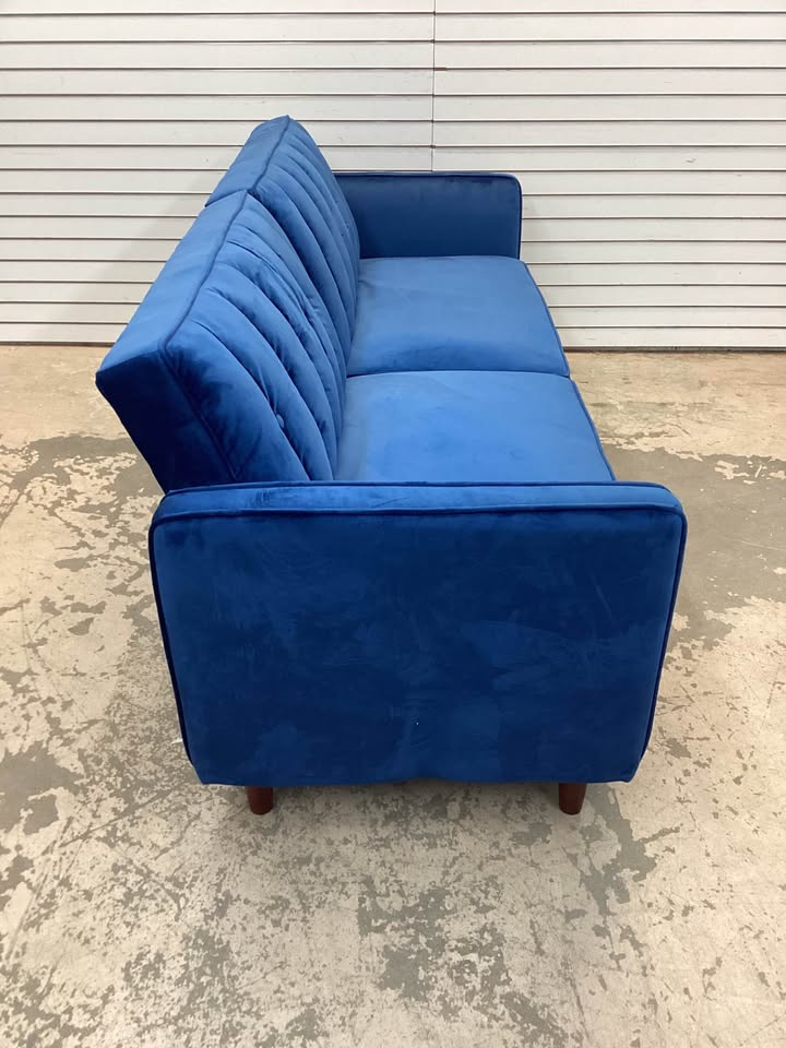 Perdue 81.5" Velvet Square Arm Convertible Sofa