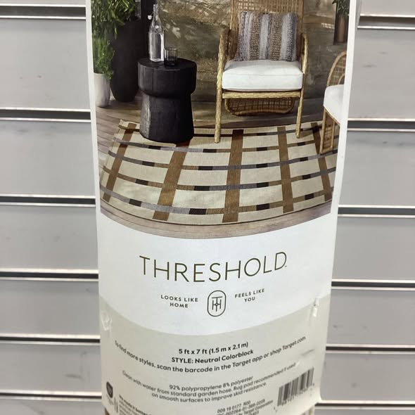 Threshold Brand Neutral Colorblock indoor/outdoor area rug 5' X 7 ...