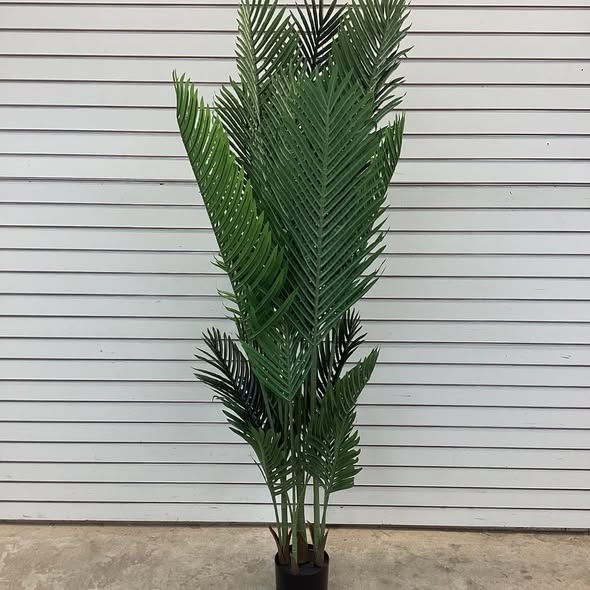 Adcock Artificial UV Resistant Palm Tree in Pot Faux Green Areca Palm Plant, Fake Tree